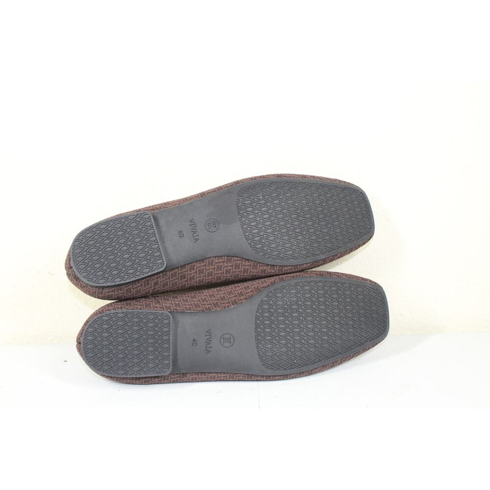 VIVAIA Square-Toe V-Cut Flats (Margot 2.0) in brown chain EU 40 US 9 - Picture 4 of 5
